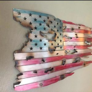 Hand-crafted Metal American Flag